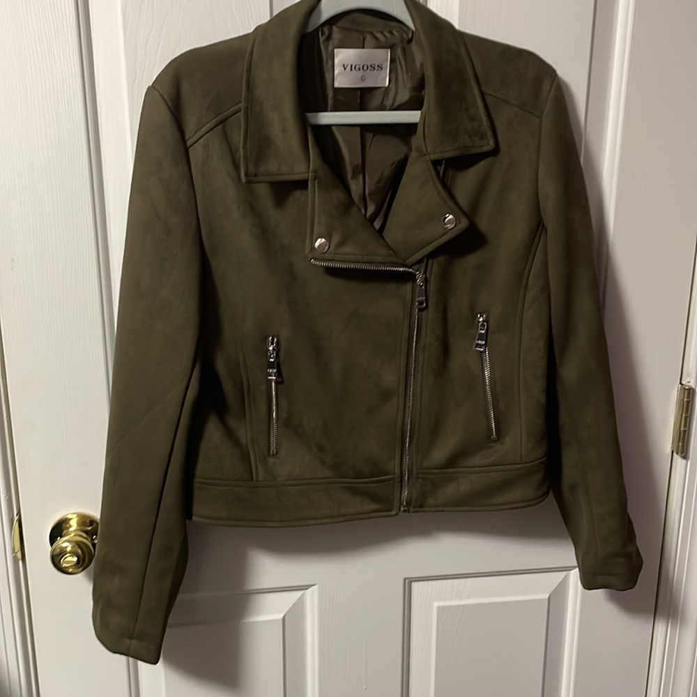 Olive suede jacket - Picture 2 of 2